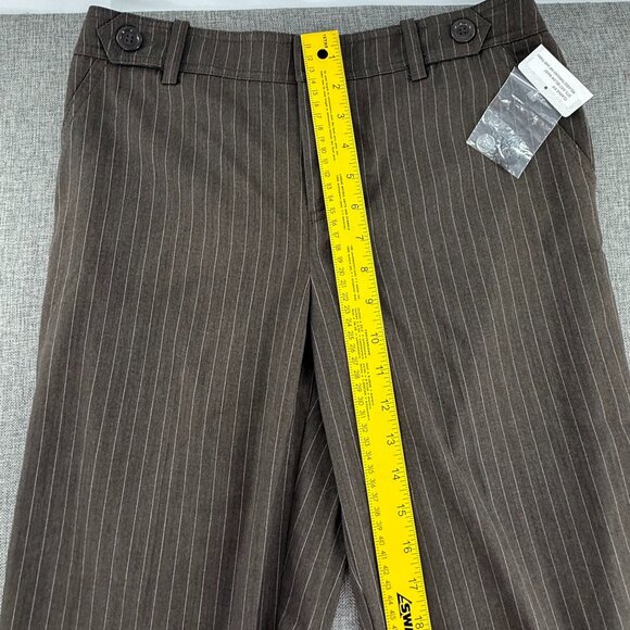 NEW!‎ Merona Classic Fit Trouser Pants Brown Size 4 Brown Wide Leg Relaxed Fit - Picture 5 of 12